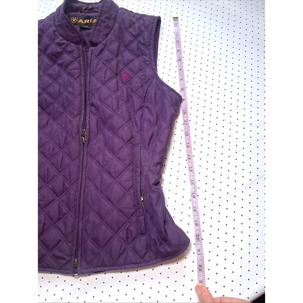 Ariat Purple Quilted Riding Vest Women's Small Equestrian Full Zip Western - Picture 8 of 12
